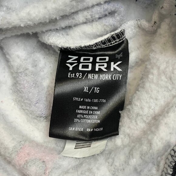 VTG Y2K 2000s Zoo York Graffiti AOP Hoodie Mens XL Skater Hip Hop Streetwear - Picture 6 of 7